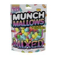munch mallows mixed flavor candy grape, strawberry, apple, lemon, blueberry